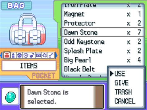 dawn stone pokemon list.